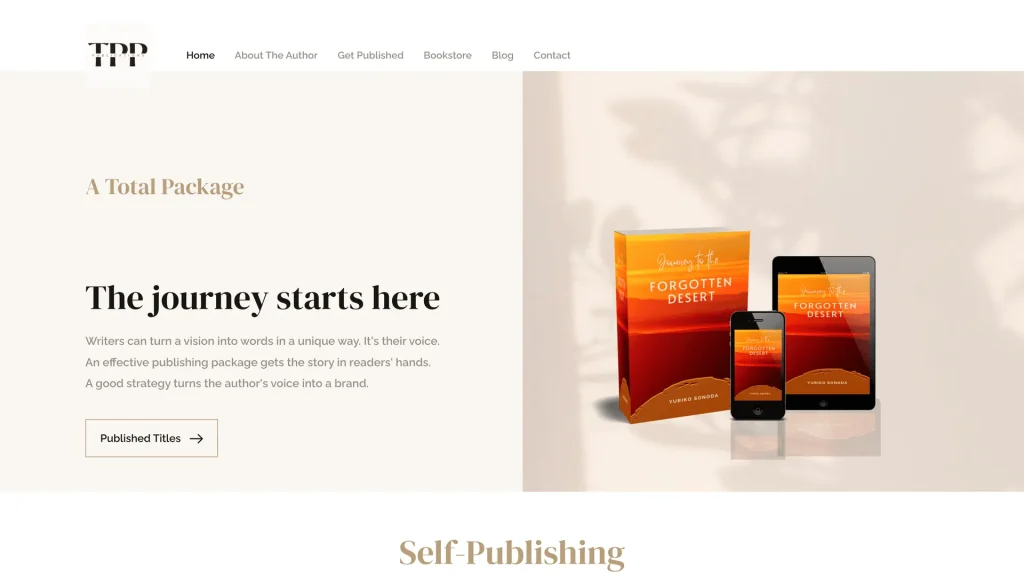 Book publishing mobile responsive web design for user experience showing authors how to publish a book, audiobook or ebook
